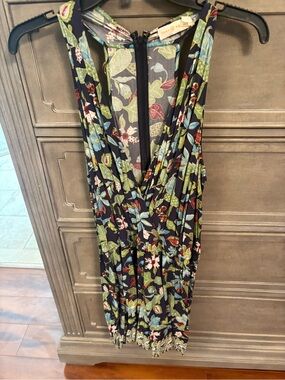 Floral V-Neck Sleeveless Midi romper